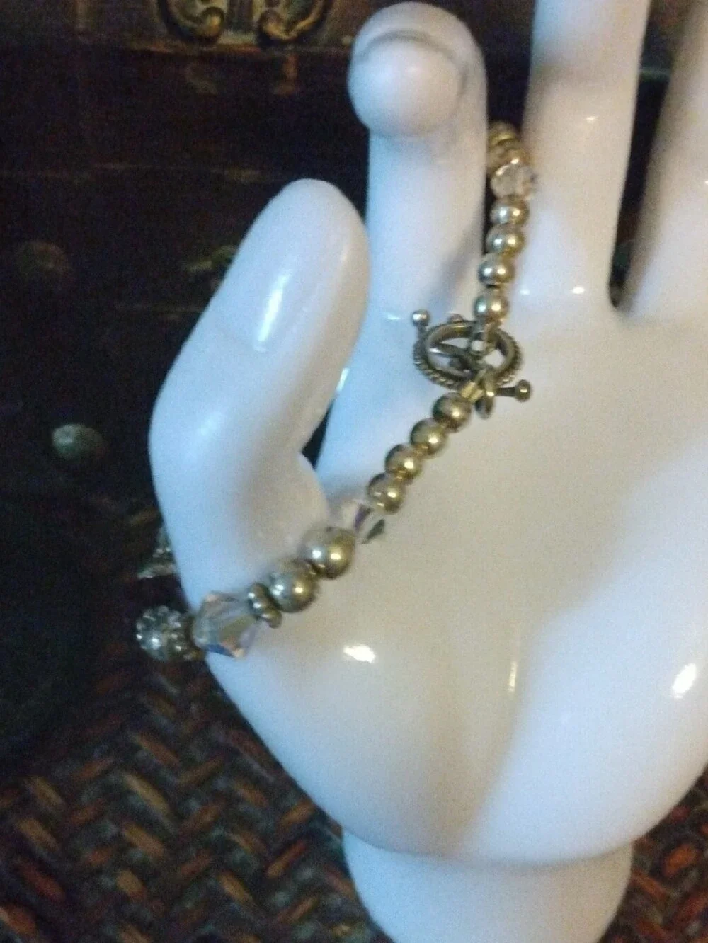 Purple Crystal & Gold Bead Bracelet - Women Jewelry